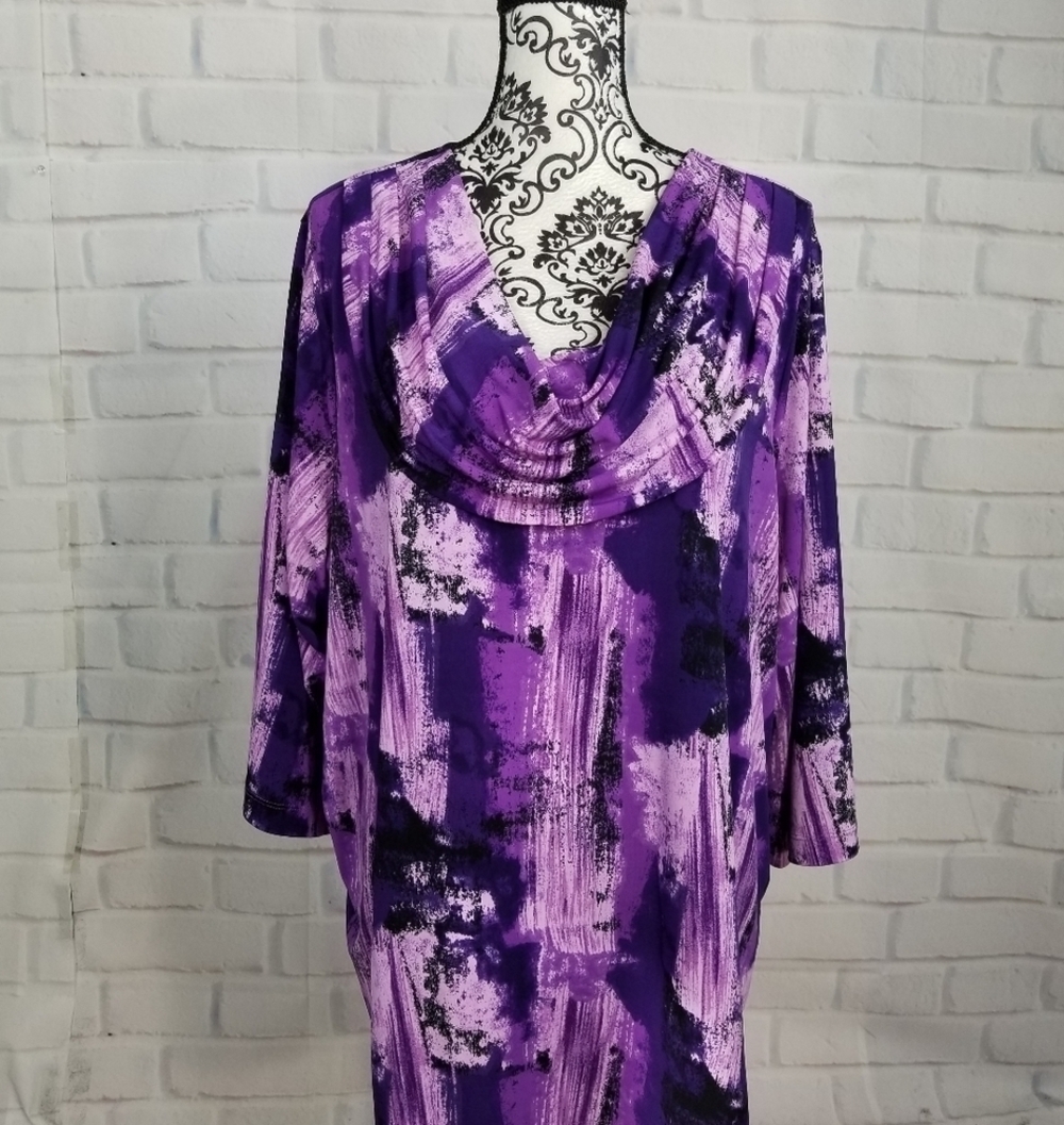 Maggie Barnes womens stretch knit long sleeve size 2x top b28